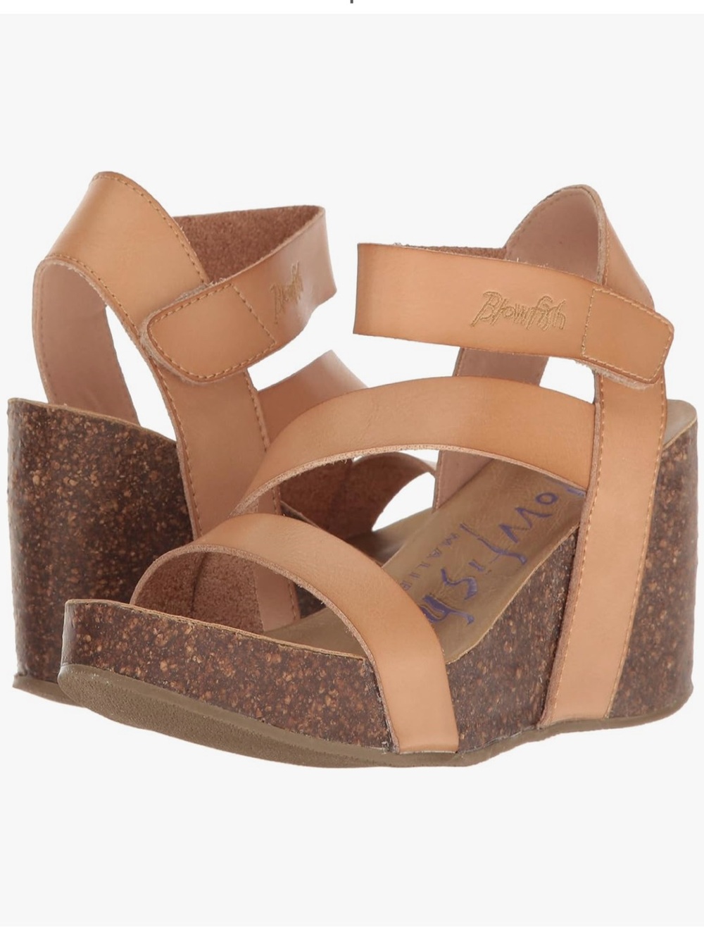Blowfish Hapuku Malibu Ankle Strap Nude  Cork Wedge Sandals Size 11 *NEW*